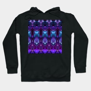 Elegant Blue and Purple Fractal Lace Hoodie